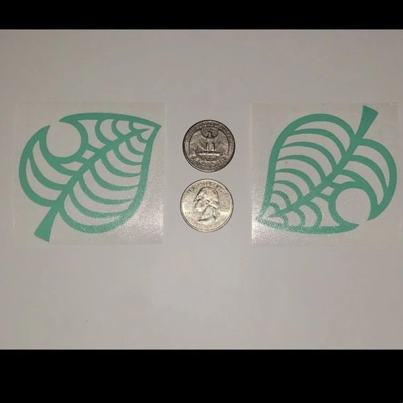 Animal Crossing Leaf Vinyl Decals set of (2) - Picture 4 of 7